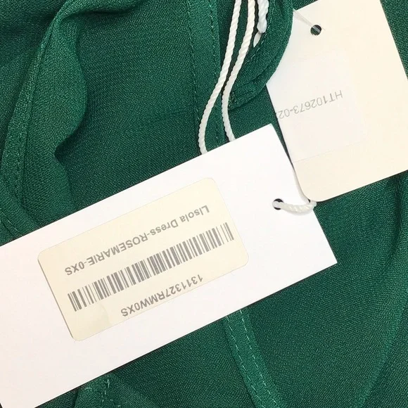 NWT Reformation Green Slip Midi Dress Spaghetti Strap V-Neck size XS